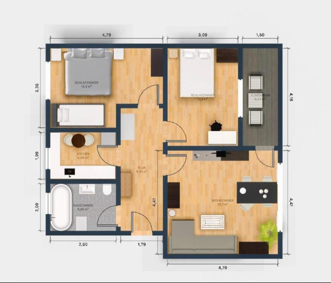Ecocube Apartment2 Meppen14, Balkon, Kueche, Waschmaschine Exterior foto