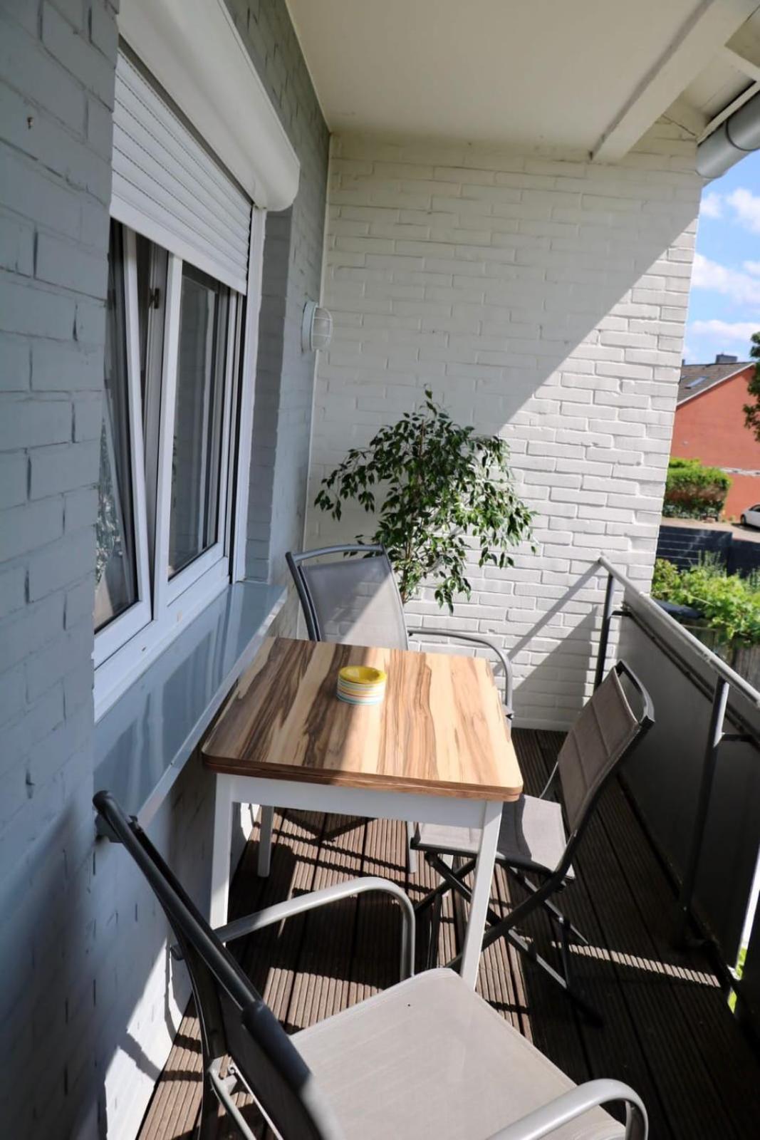 Ecocube Apartment2 Meppen14, Balkon, Kueche, Waschmaschine Exterior foto