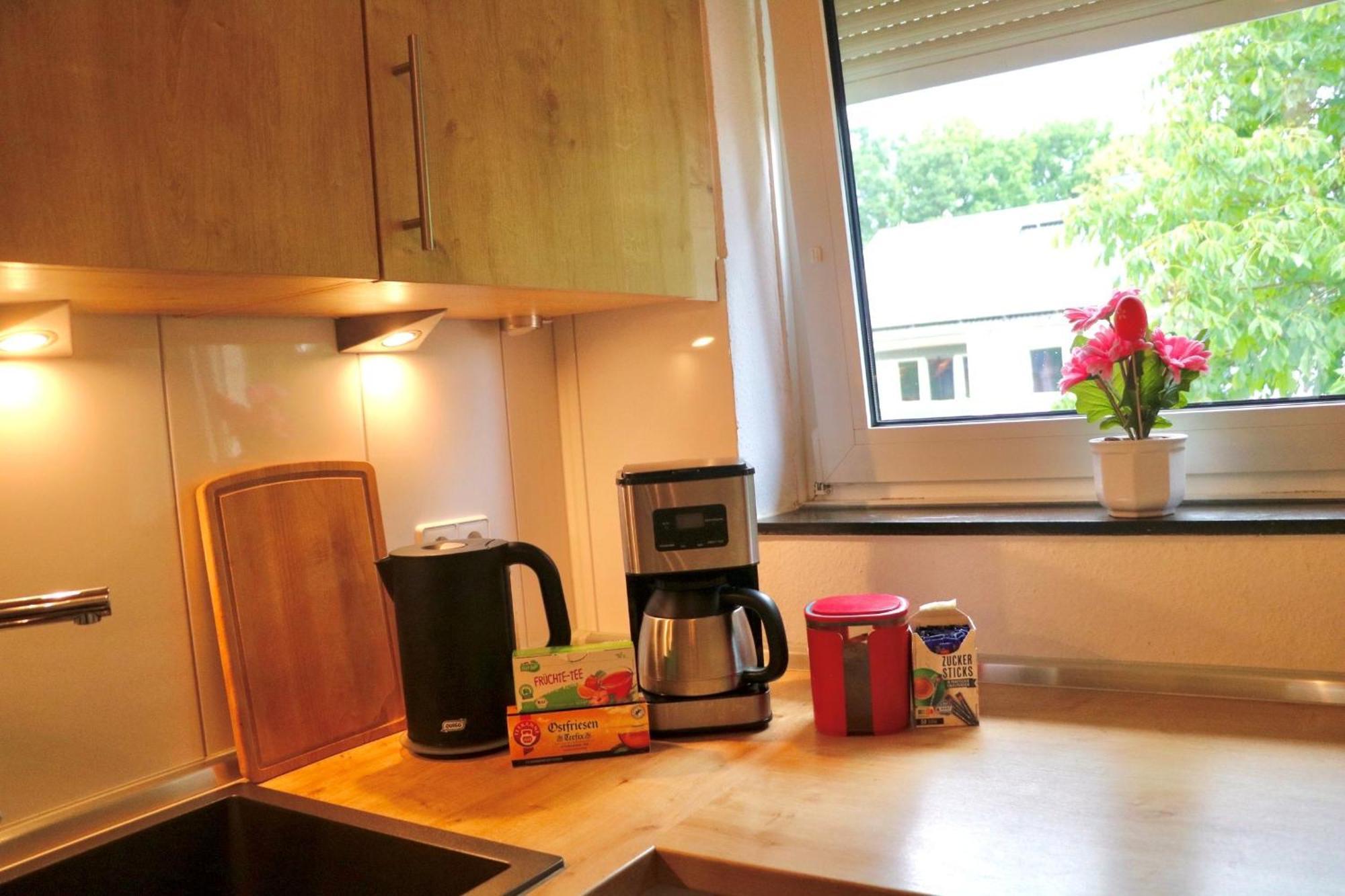 Ecocube Apartment2 Meppen14, Balkon, Kueche, Waschmaschine Exterior foto